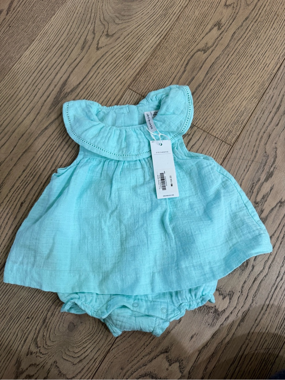 NEW Mint Baby Girl Ruffle Collar Dress bodysuit - Brand: Janie & Jack